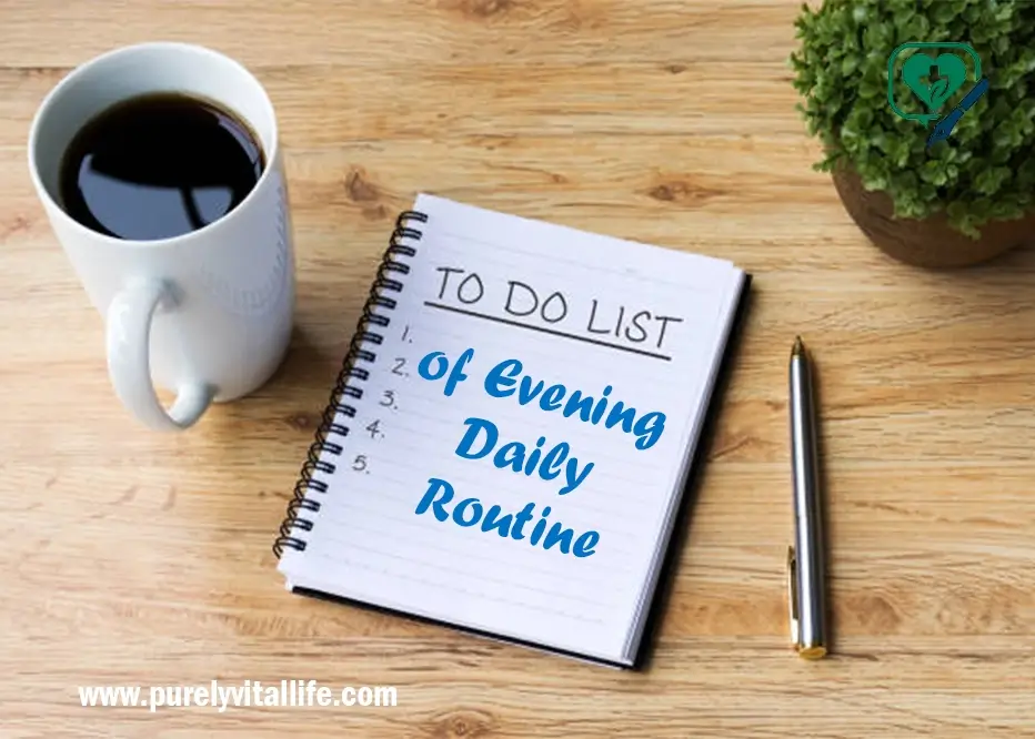 Productive Daily Routine Checklist of Evening by Purely Vital Life