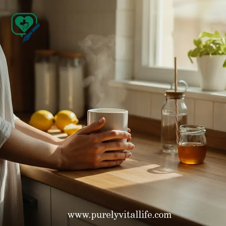 drinking hot water with lime